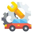 Icon with a wrench and gear, illustrating SEO services focused on the automobile field.