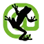 Icon of a digital marketing agency featuring a black frog contour in a green circle