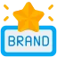 Star icon accompanied by the word 'brand' representing updated branding elements.  